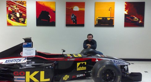 Five works hanging in the reception area of CRP Technology, Modena, Italy